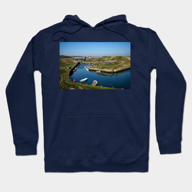 Seaton Sluice harbour Hoodie by Violaman